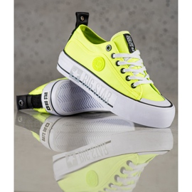 Baskets pour femmes Big Star II274022 jaune 3