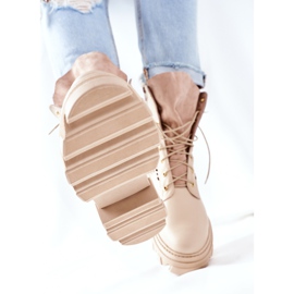 PA2 Bottes En Cuir Ajourées Femme Beige Petit Hootie 1