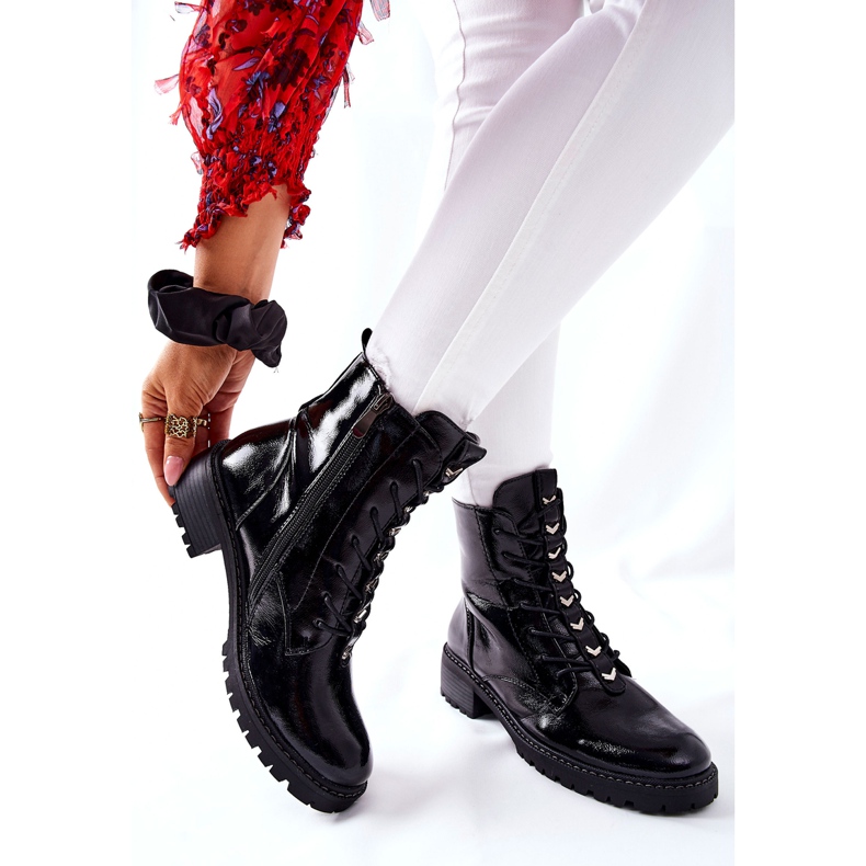 Vinceza Boots Femme Myroe Laquées Noires 2