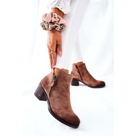 Vinceza Bottines Femme Daim Beige Bellarena brun 2