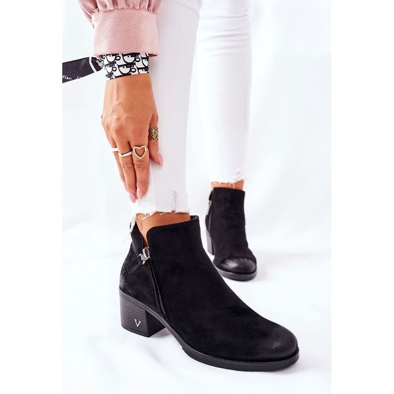 Vinceza Bottes Bellarena noires en daim pour femmes 1