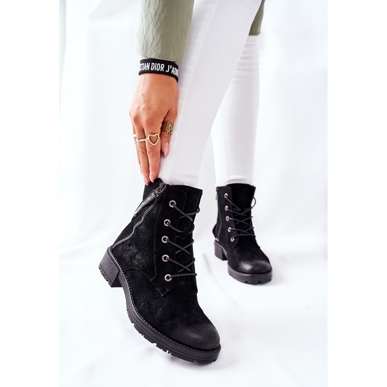 Vinceza Bottes de travail noires Goorey pour femmes 1