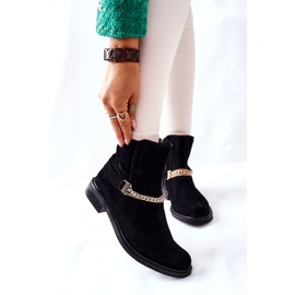 Bottes en cuir pour femmes Nicole Black Dome noir 1