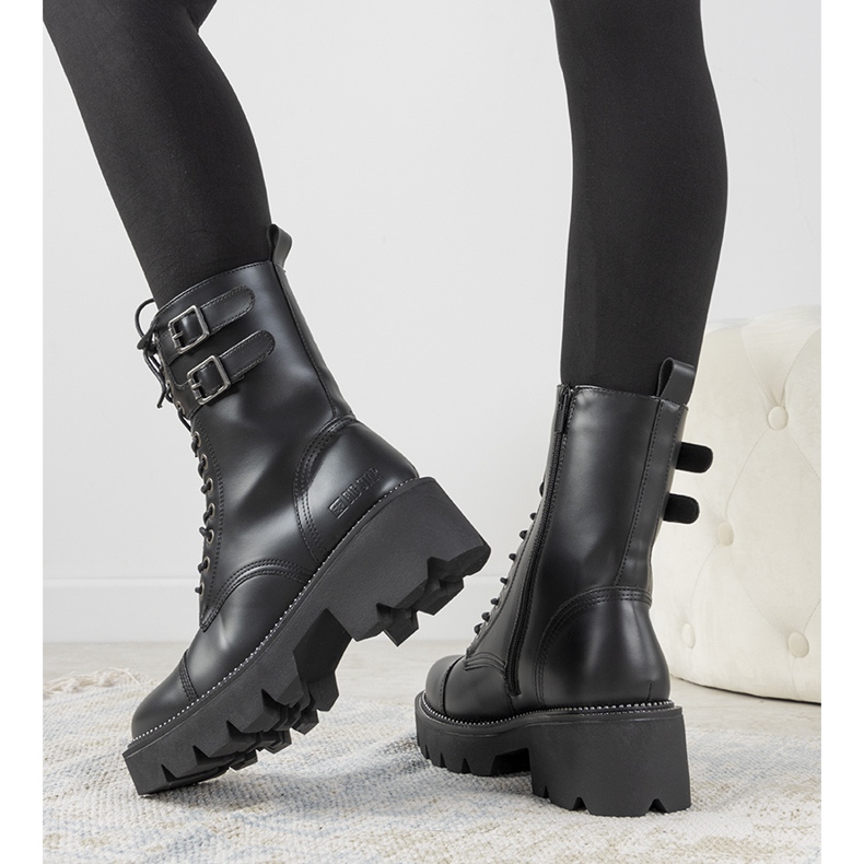 Bottines hautes noires Big Star femme Quesada 1