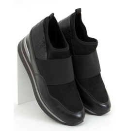 Noir RQ302 Chaussures de sport compensées noires 1