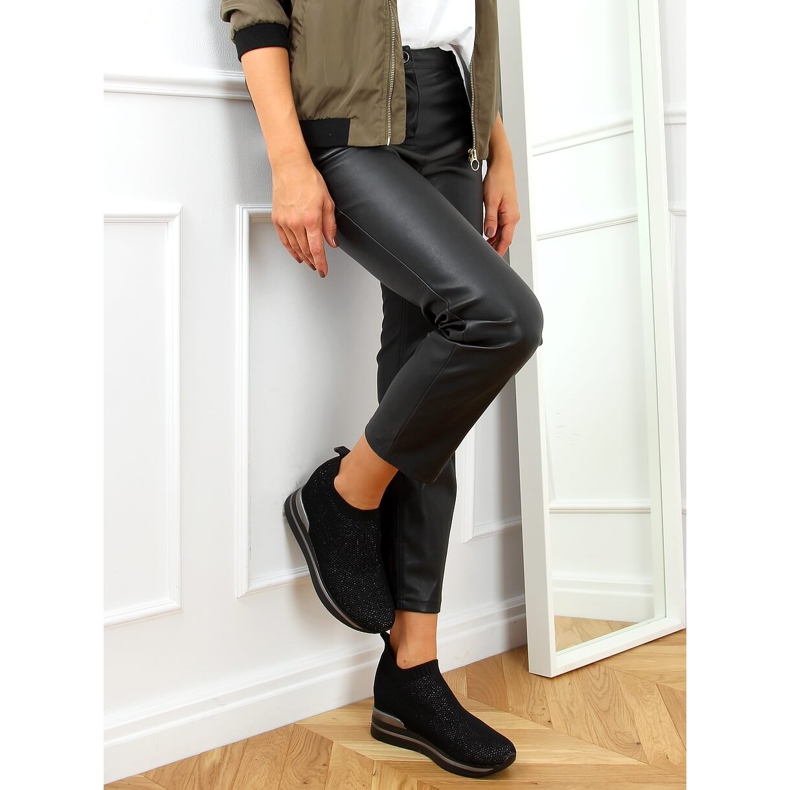 Noir RQ316 Chaussures de sport compensées noires 2