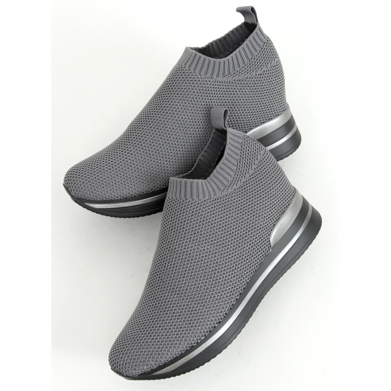 Gris RQ316 Chaussures de sport compensées grises 1