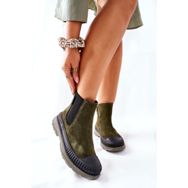 Bottines Femme Bottines Chelsea Cuir Daim Big Star II274355 Kaki vert 1