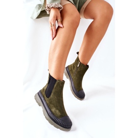 Bottines Femme Bottines Chelsea Cuir Daim Big Star II274355 Kaki vert 4