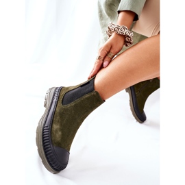 Bottines Femme Bottines Chelsea Cuir Daim Big Star II274355 Kaki vert 2