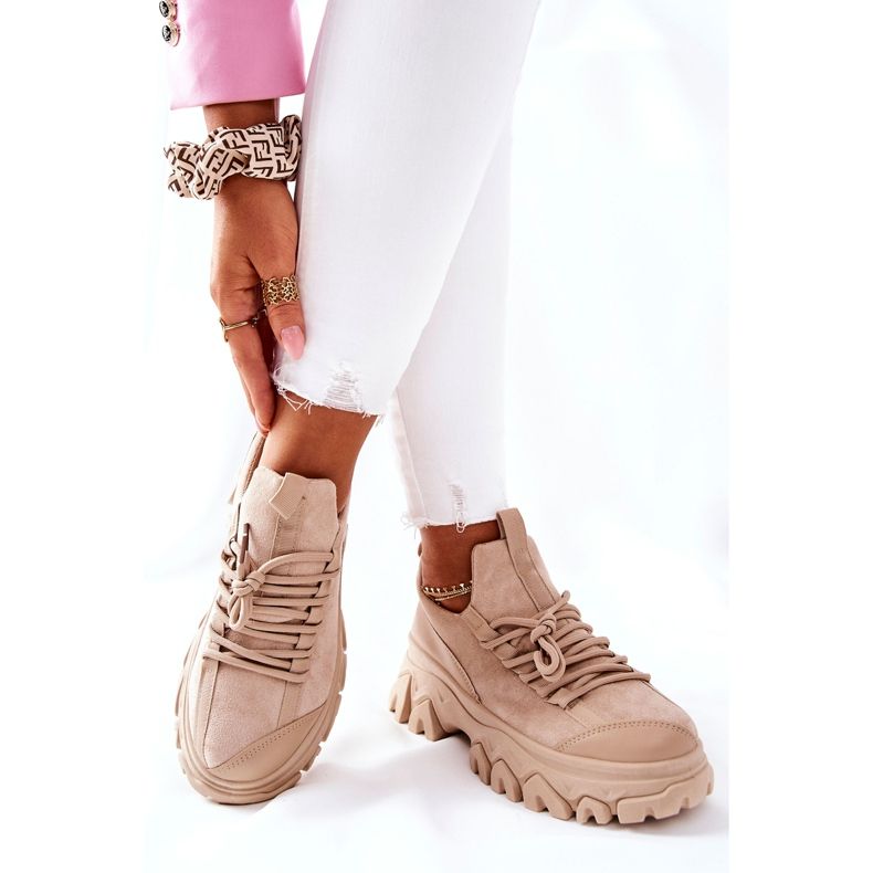 PS1 Chaussures Sport Femme Baskets Beige Miles 1