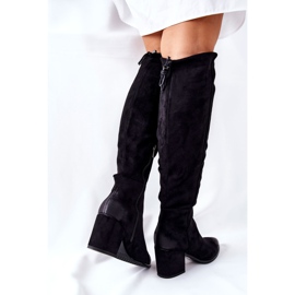 Vinceza Bottes à talons pour femmes en daim noir Corrig le noir 5