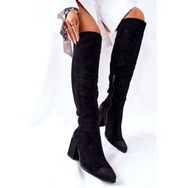 Vinceza Bottes à talons pour femmes en daim noir Corrig le noir 3