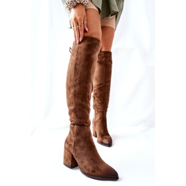 Vinceza Bottes À Talons Pour Femmes En Daim Marron Corrig brun kaki 1