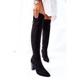 Vinceza Bottes À Talons Pour Femmes En Daim Noir Monleek le noir 1