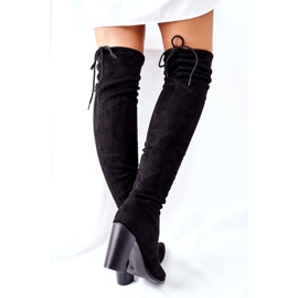 Vinceza Bottes À Talons Pour Femmes En Daim Noir Monleek le noir 5