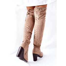 Vinceza Bottines Femme Talon Daim Beige Monleek 7