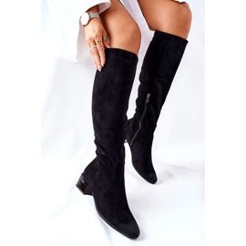 Vinceza Bottines Femme À Talons Hauts En Daim Noir Bolea le noir 3