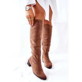 Vinceza Bottines Femme À Talons Hauts En Daim Beige Bolea 1