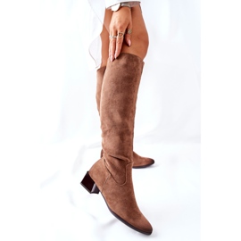 Vinceza Bottines Femme À Talons Hauts En Daim Beige Bolea 2