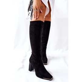 PS1 Bottes Chaudes Pour Femmes À Bout Doré Noir Puentos 1
