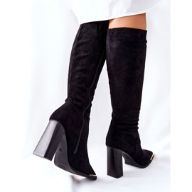PS1 Bottes Chaudes Pour Femmes À Bout Doré Noir Puentos le noir 5