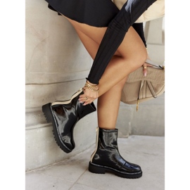 S.Barski Boots Chaudes Laquées Noires Femme Merellien le noir 2