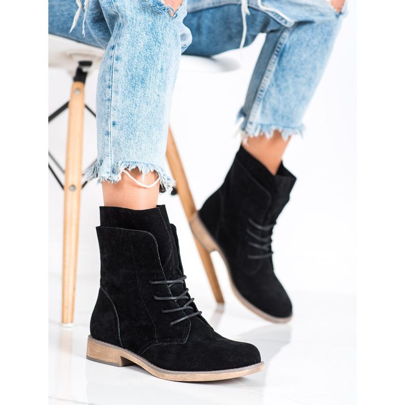 Seastar Bottines hautes en daim le noir 2