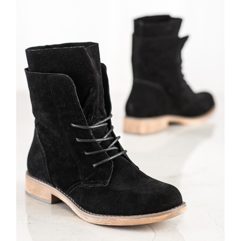 Seastar Bottines hautes en daim le noir 1