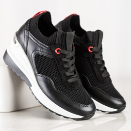 SHELOVET Baskets à enfiler avec maille noir 2