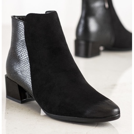 Bottines avec empiècement imprimé serpent VINCEZA noir 1