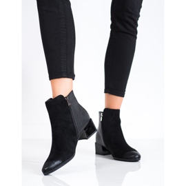 Bottines avec empiècement imprimé serpent VINCEZA noir 2