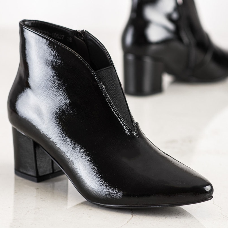 Bottines laquées VINCEZA noir 1