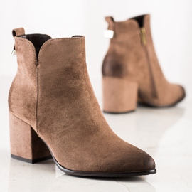 Bottines à talons en daim de VINCEZA beige brun 1