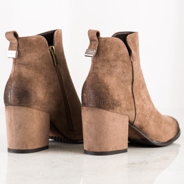 Bottines à talons en daim de VINCEZA beige brun 4