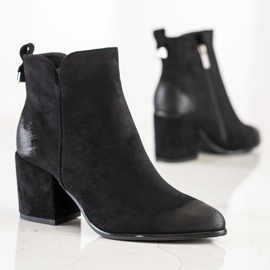 Bottines à talons en daim de VINCEZA le noir 1