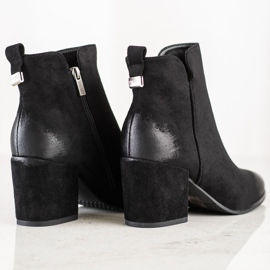 Bottines à talons en daim de VINCEZA le noir 4