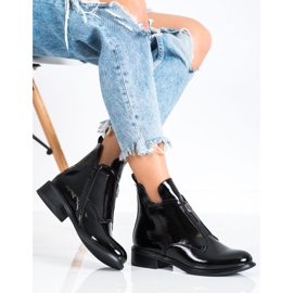 Filippo Bottines laquées élégantes le noir 2