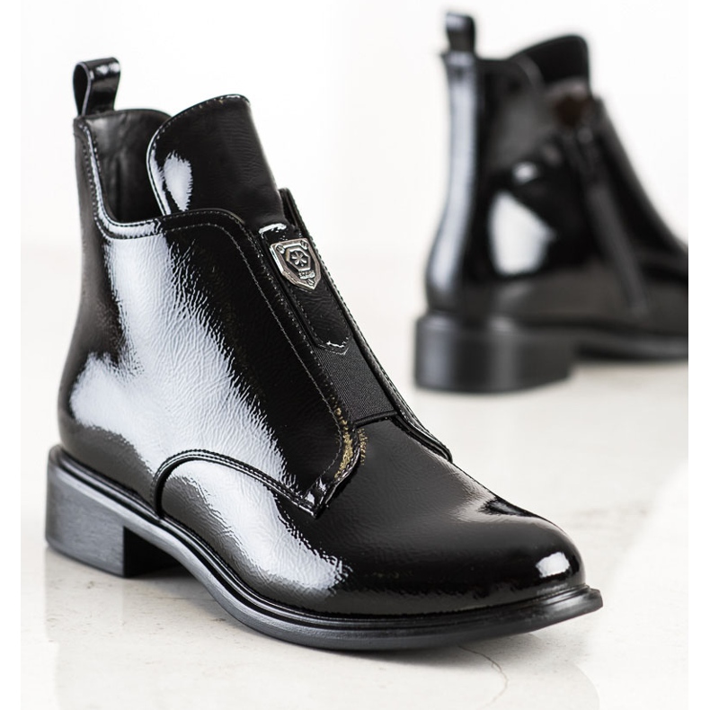 Filippo Bottines laquées élégantes noir 1