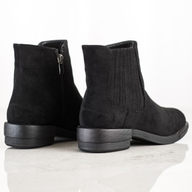 SHELOVET Bottines classiques à talon plat noir 1