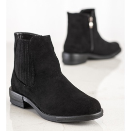 SHELOVET Bottines classiques à talon plat le noir 4