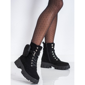 Travailleurs en daim avec poche VINCEZA noir 1