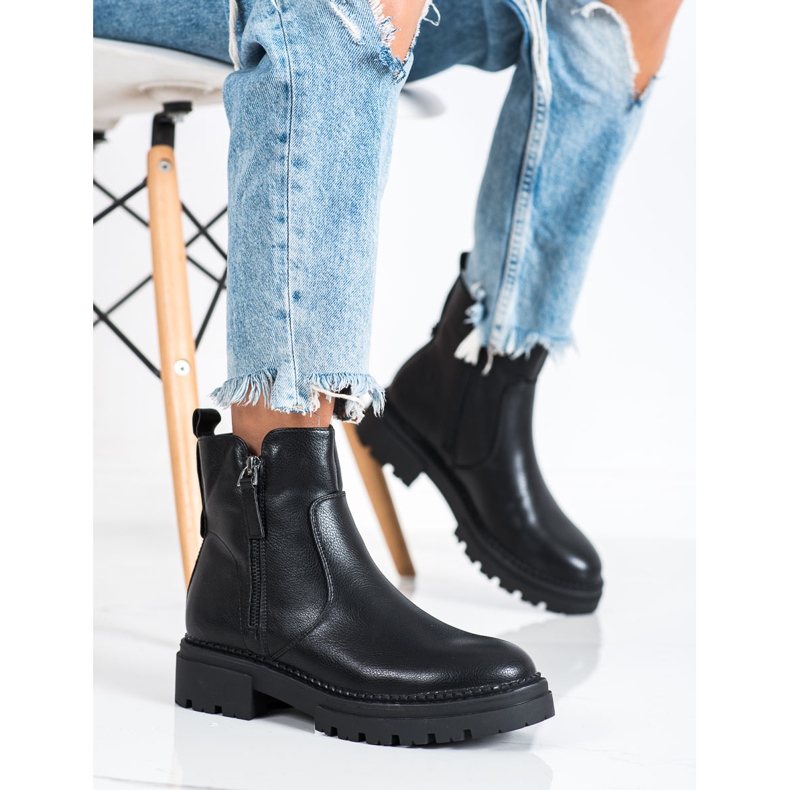 Evento Bottes confortables avec une fermeture éclair le noir 2