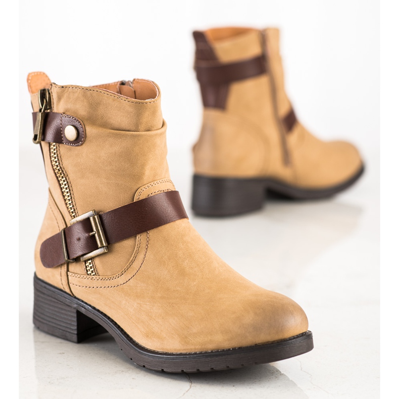 Sabatina Bottes de travail en cuir écologique marron brun 1