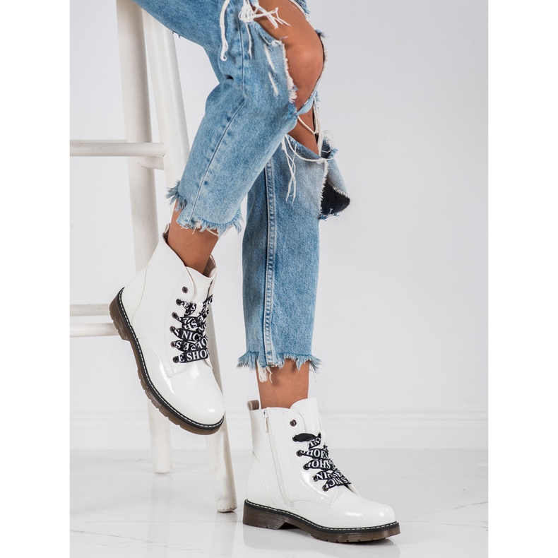 Bottes avec reliure décorative VINCEZA blanc 2