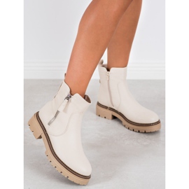 Evento Bottes confortables avec une fermeture éclair beige 3