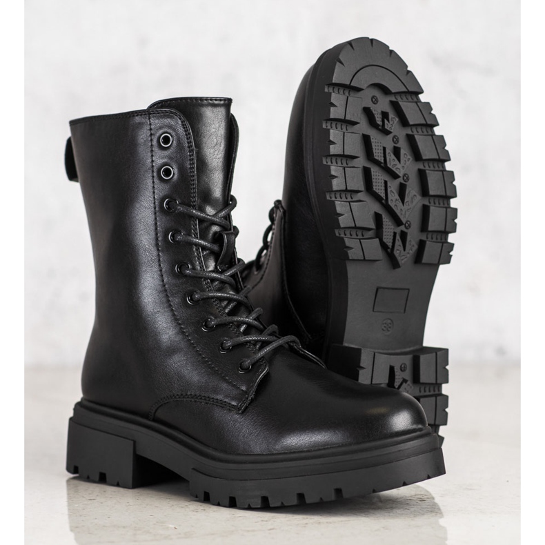 Evento Bottes chaudes en cuir écologique noir 1