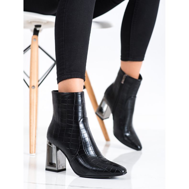 S. BARSKI Bottines à Talon Décoratif S.BARSKI noir 2