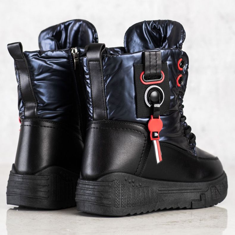 Seastar Bottes de neige chaudes sur la plate-forme noir bleu marine 2