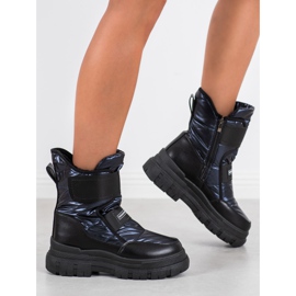 Seastar Bottes de neige velcro le noir bleu 1